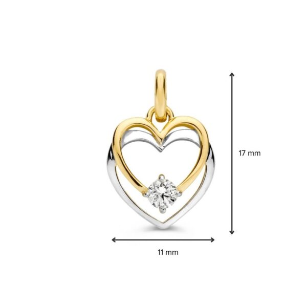 14 krt gouden Hanger bicolor zirkonia - Afbeelding 2