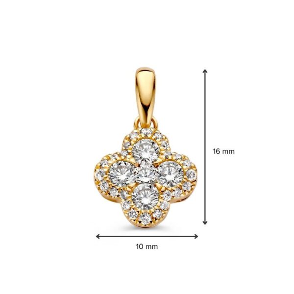 14 krt gouden Hanger geelgoud briljant 0,48 crt. - Afbeelding 3