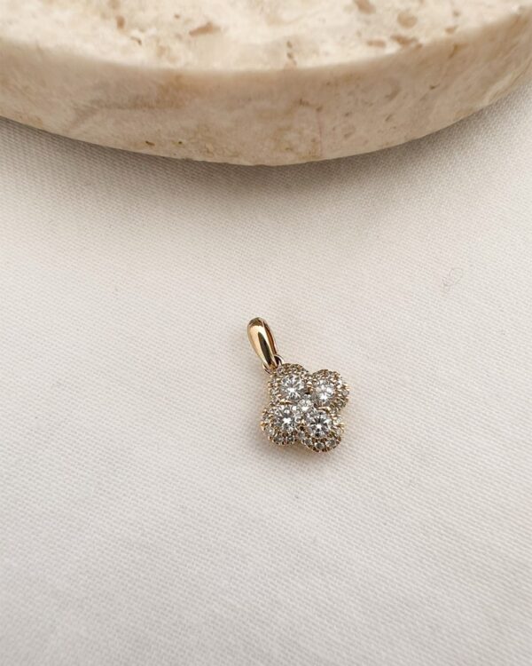 14 krt gouden Hanger geelgoud briljant 0,48 crt. - Afbeelding 2