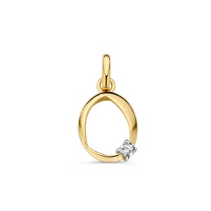 14 krt gouden Hanger geelgoud zirkonia