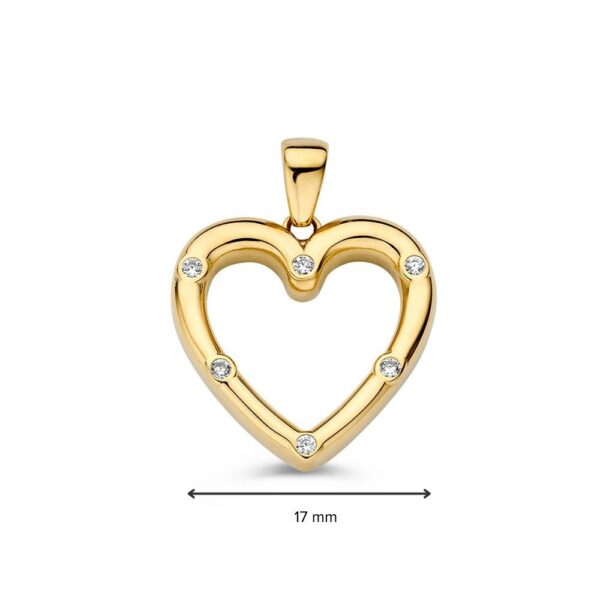 14 krt gouden Hanger geelgoud zirkonia - Afbeelding 4