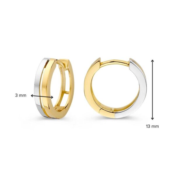 14 krt gouden Oorringen bicolor - Afbeelding 3
