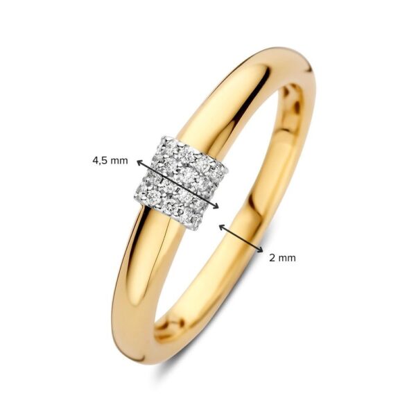 14 krt gouden Ring bicolor briljant 0.10 crt. - Afbeelding 3