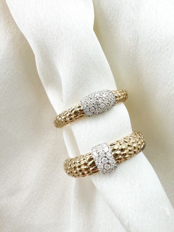14 krt gouden Ring bicolor briljant 0.22 crt. - Afbeelding 4