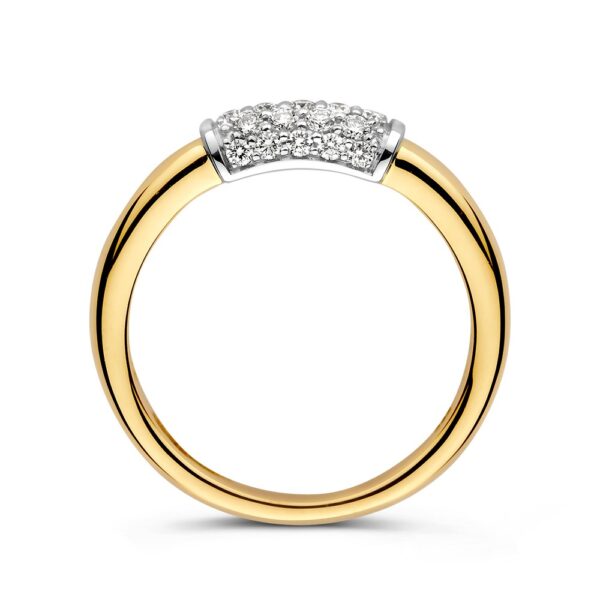 14 krt gouden Ring bicolor briljant 0.33 crt. - Afbeelding 2