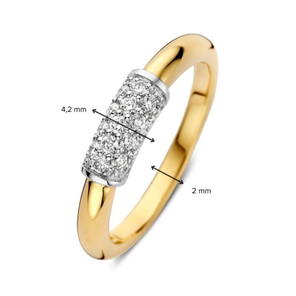 14 krt gouden Ring bicolor briljant 0.33 crt. - Afbeelding 3
