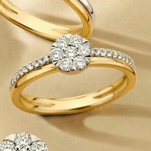 14 krt gouden Ring bicolor briljant 0.36 crt.