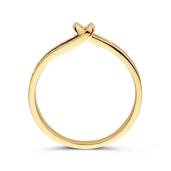 14 krt gouden Ring geelgoud briljant 0.08 crt. - Afbeelding 2