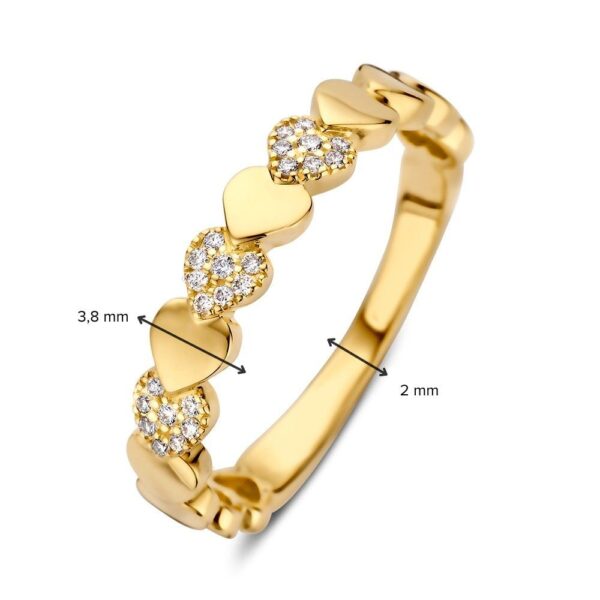 14 krt gouden Ring geelgoud briljant 0.09 crt. - Afbeelding 4