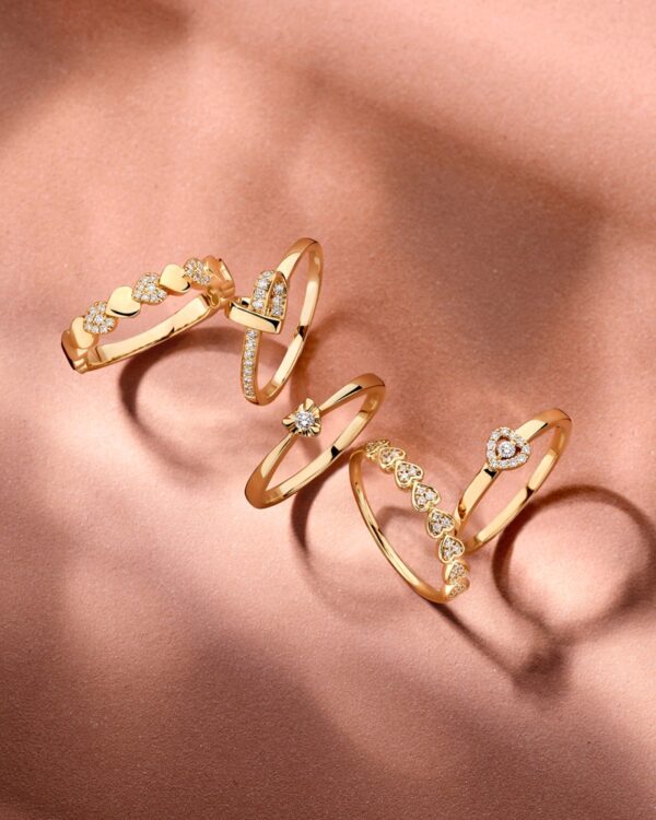14 krt gouden Ring geelgoud briljant 0.09 crt. - Afbeelding 3