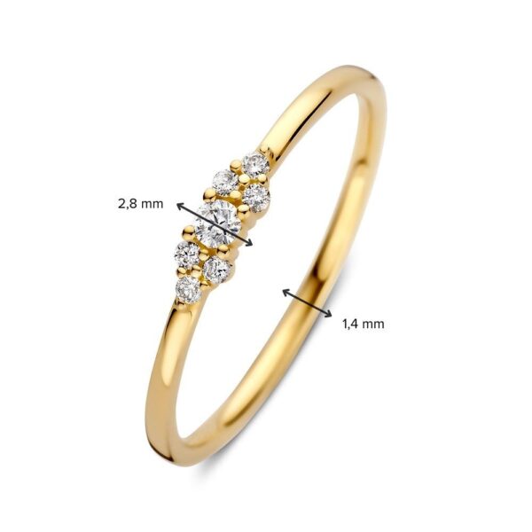 14 krt gouden Ring geelgoud briljant 0.10 crt. - Afbeelding 5