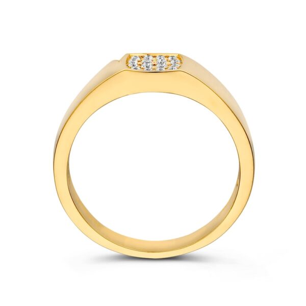 14 krt gouden Ring geelgoud briljant 0.12 crt. - Afbeelding 2