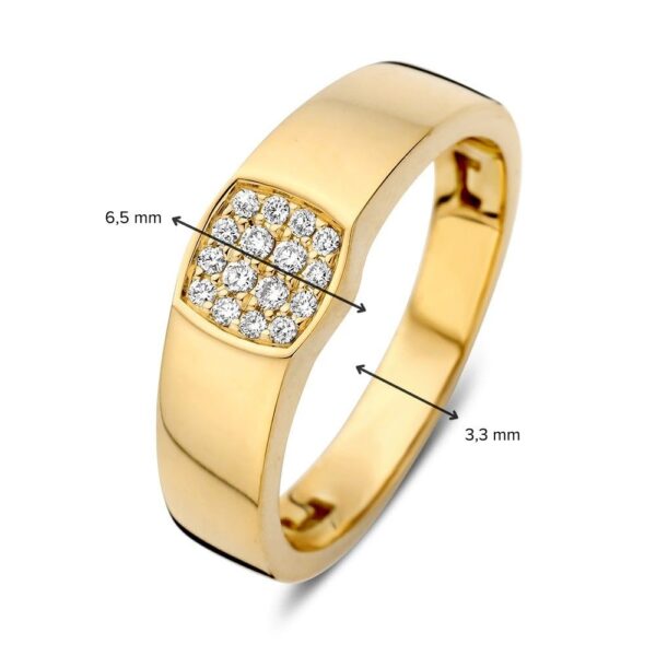 14 krt gouden Ring geelgoud briljant 0.12 crt. - Afbeelding 3