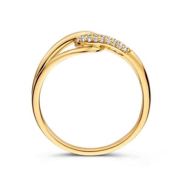 14 krt gouden Ring geelgoud briljant 0.14 crt. - Afbeelding 2