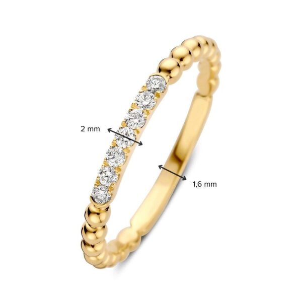 14 krt gouden Ring geelgoud briljant 0.14 crt. - Afbeelding 3