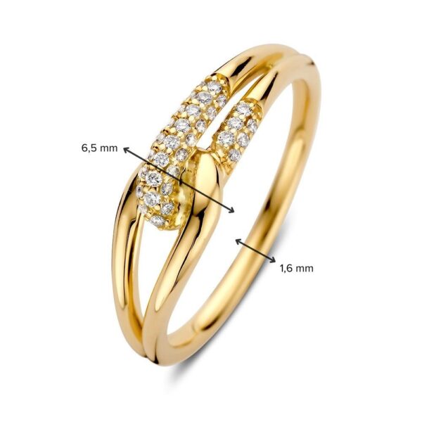 14 krt gouden Ring geelgoud briljant 0.14 crt. - Afbeelding 5