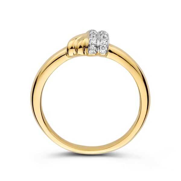 14 krt gouden Ring geelgoud briljant 0.14 crt. - Afbeelding 2