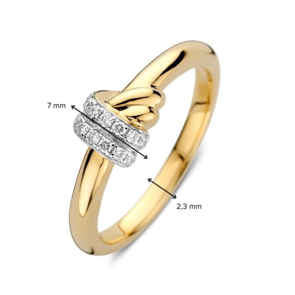 14 krt gouden Ring geelgoud briljant 0.14 crt. - Afbeelding 3