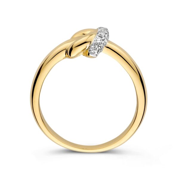 14 krt gouden Ring geelgoud briljant 0.17 crt. - Afbeelding 2