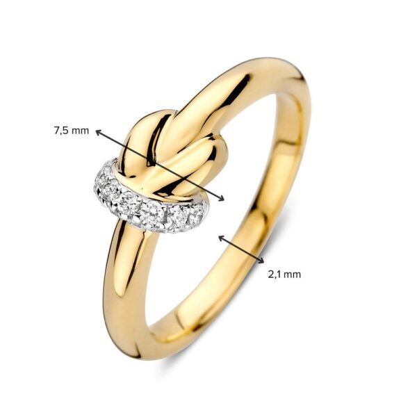 14 krt gouden Ring geelgoud briljant 0.17 crt. - Afbeelding 3