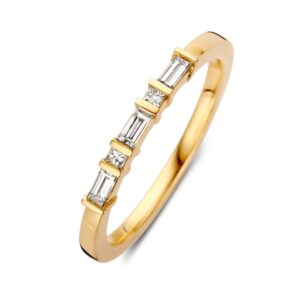 14 krt gouden Ring geelgoud briljant 0.20 crt.