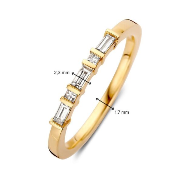 14 krt gouden Ring geelgoud briljant 0.20 crt. - Afbeelding 3
