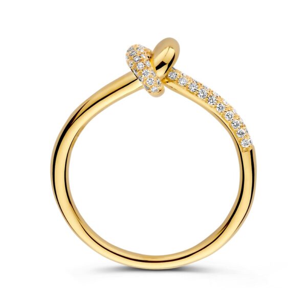 14 krt gouden Ring geelgoud briljant 0.21 crt. - Afbeelding 2