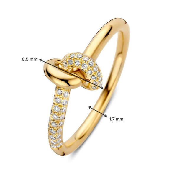 14 krt gouden Ring geelgoud briljant 0.21 crt. - Afbeelding 3