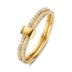 14 krt gouden Ring geelgoud briljant 0.28 crt.