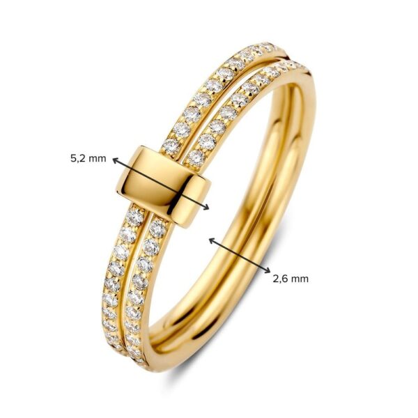 14 krt gouden Ring geelgoud briljant 0.28 crt. - Afbeelding 3