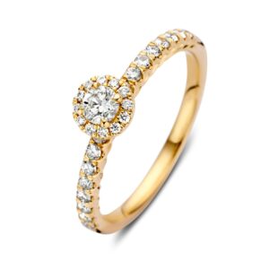 14 krt gouden Ring geelgoud briljant 0.50 crt.