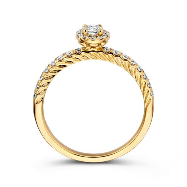 14 krt gouden Ring geelgoud briljant 0.50 crt. - Afbeelding 2