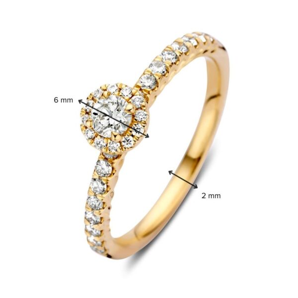 14 krt gouden Ring geelgoud briljant 0.50 crt. - Afbeelding 3