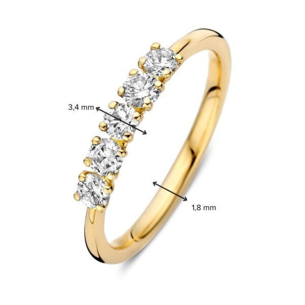 14 krt gouden Ring geelgoud briljant 0,50 crt. - Afbeelding 4