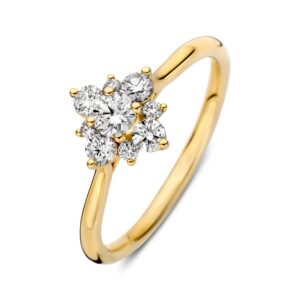 14 krt gouden Ring geelgoud briljant 0.52 crt.