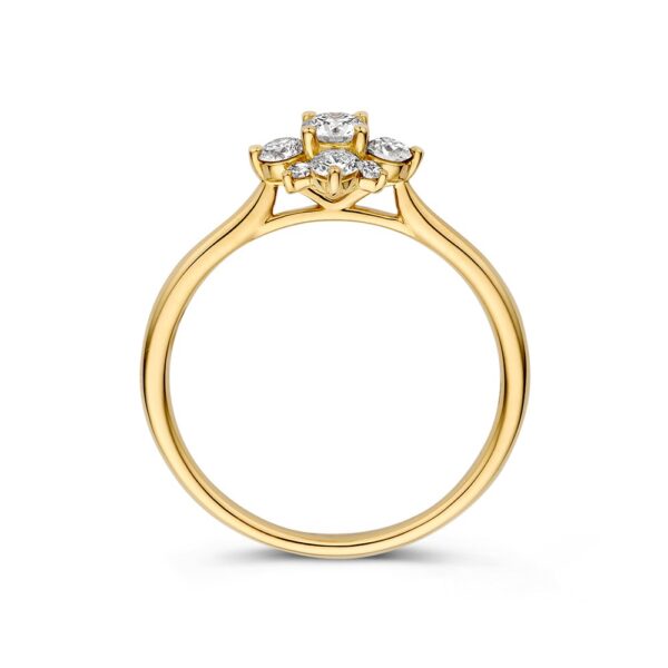 14 krt gouden Ring geelgoud briljant 0.52 crt. - Afbeelding 2