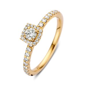 14 krt gouden Ring geelgoud briljant 0.53 crt.
