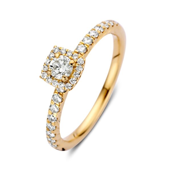 14 krt gouden Ring geelgoud briljant 0.53 crt.