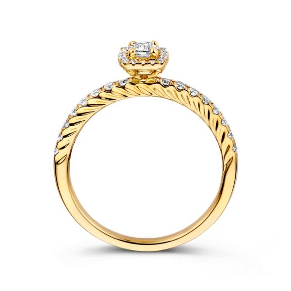 14 krt gouden Ring geelgoud briljant 0.53 crt. - Afbeelding 2