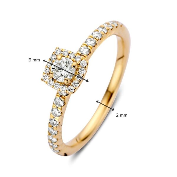14 krt gouden Ring geelgoud briljant 0.53 crt. - Afbeelding 4
