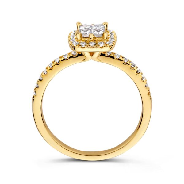 14 krt gouden Ring geelgoud briljant 0.58 crt. - Afbeelding 2