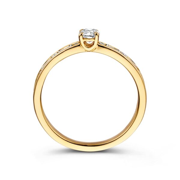 14 krt gouden Ring geelgoud briljant 0.63 crt. - Afbeelding 2