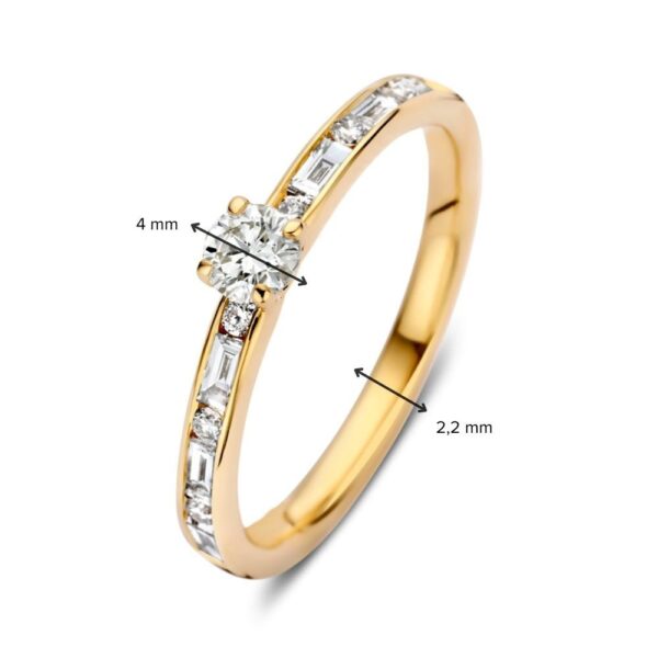 14 krt gouden Ring geelgoud briljant 0.63 crt. - Afbeelding 5