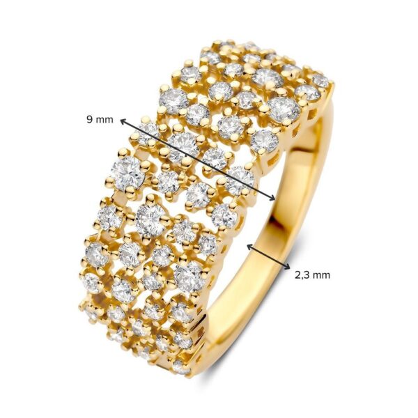 14 krt gouden Ring geelgoud briljant 0.92 crt. - Afbeelding 3