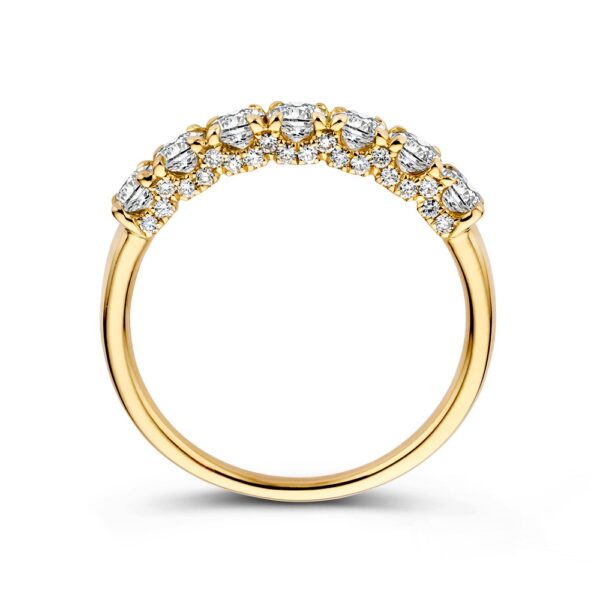 14 krt gouden Ring geelgoud briljant 1.12 crt. - Afbeelding 2
