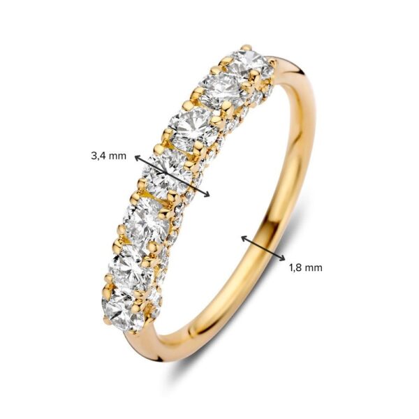 14 krt gouden Ring geelgoud briljant 1.12 crt. - Afbeelding 3