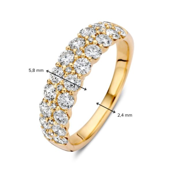 14 krt gouden Ring geelgoud briljant 1.45 crt. - Afbeelding 3