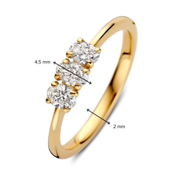 14 krt gouden Ring geelgoud diamant 0.54 crt. - Afbeelding 4