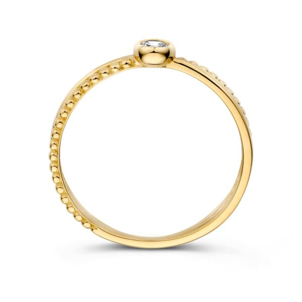 14 krt gouden Ring geelgoud zirkonia - Afbeelding 2