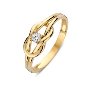 14 krt gouden Ring geelgoud zirkonia